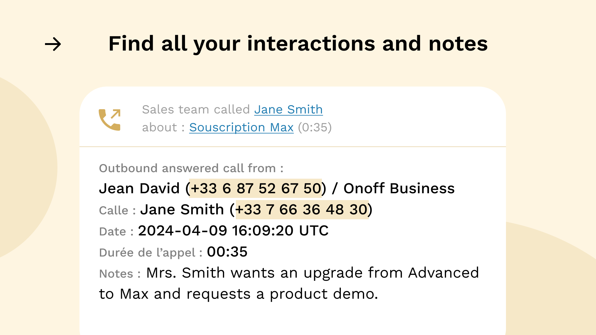 Integration Zendesk Sell et Onoff Business - Enregistrez automatiquement toutes les interactions dans Zendesk Sell. Integration Zendesk Sell et Onoff Business - Enregistrez automatiquement toutes les interactions dans Zendesk Sell.