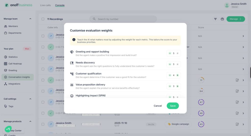 AI Call Evaluation example