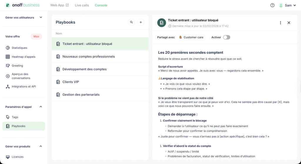 Playbook Onoff Business