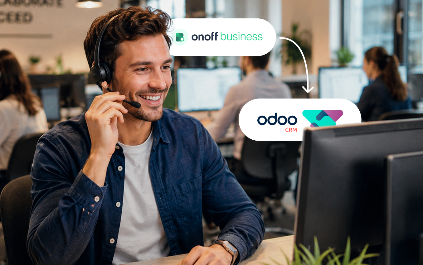 Odoo VoIP — automatic call sync in Odoo CRM with Onoff Business