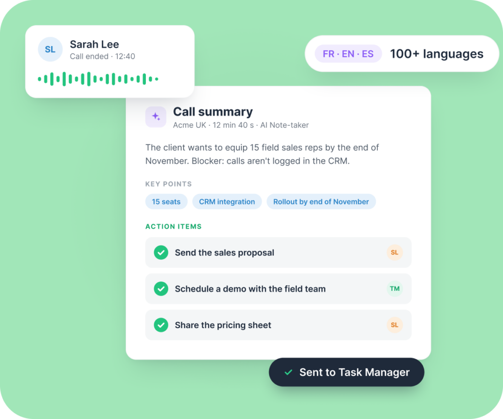Leexi Onoff Business Summary & action items